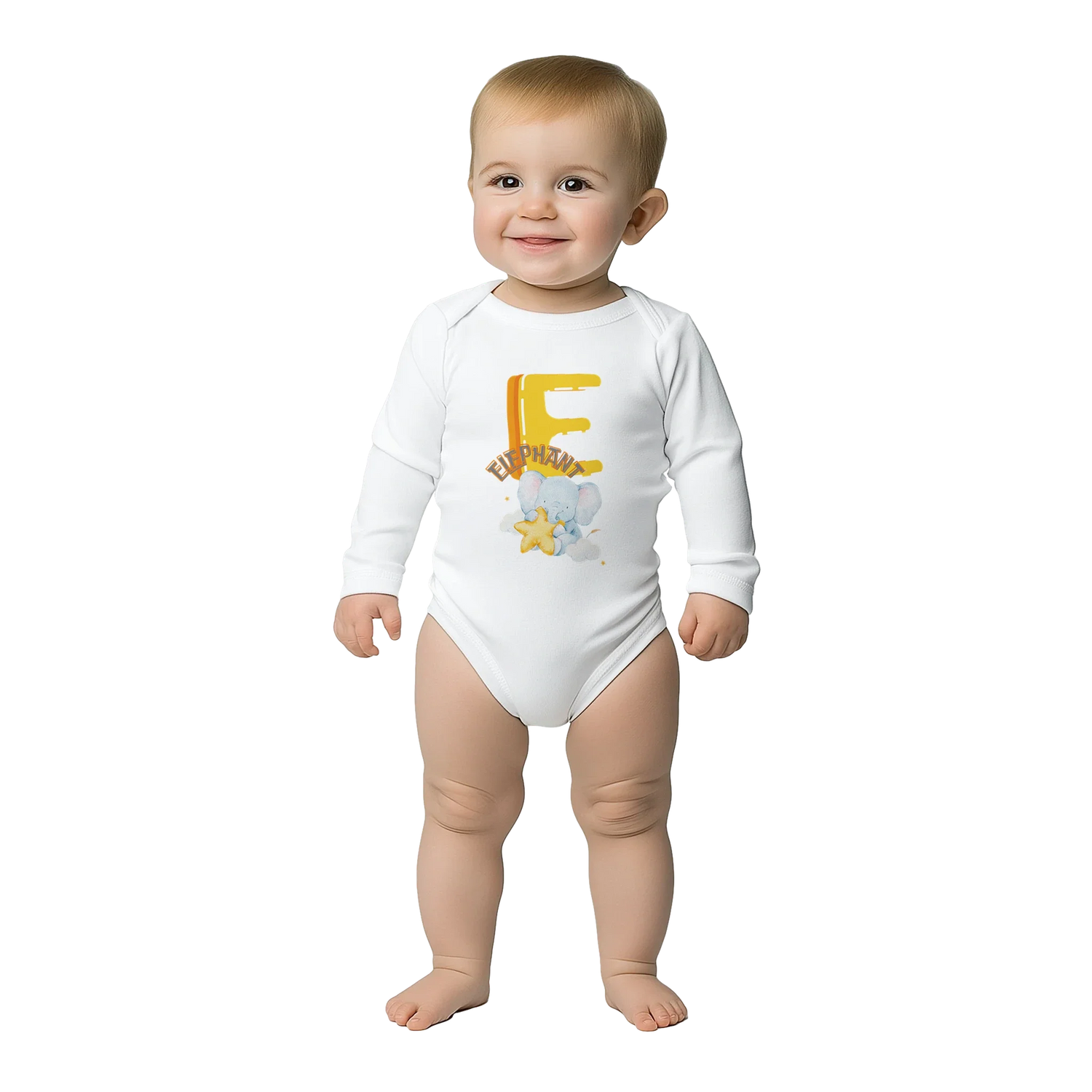 Baby long sleeve bodysuit Alphabet Letter